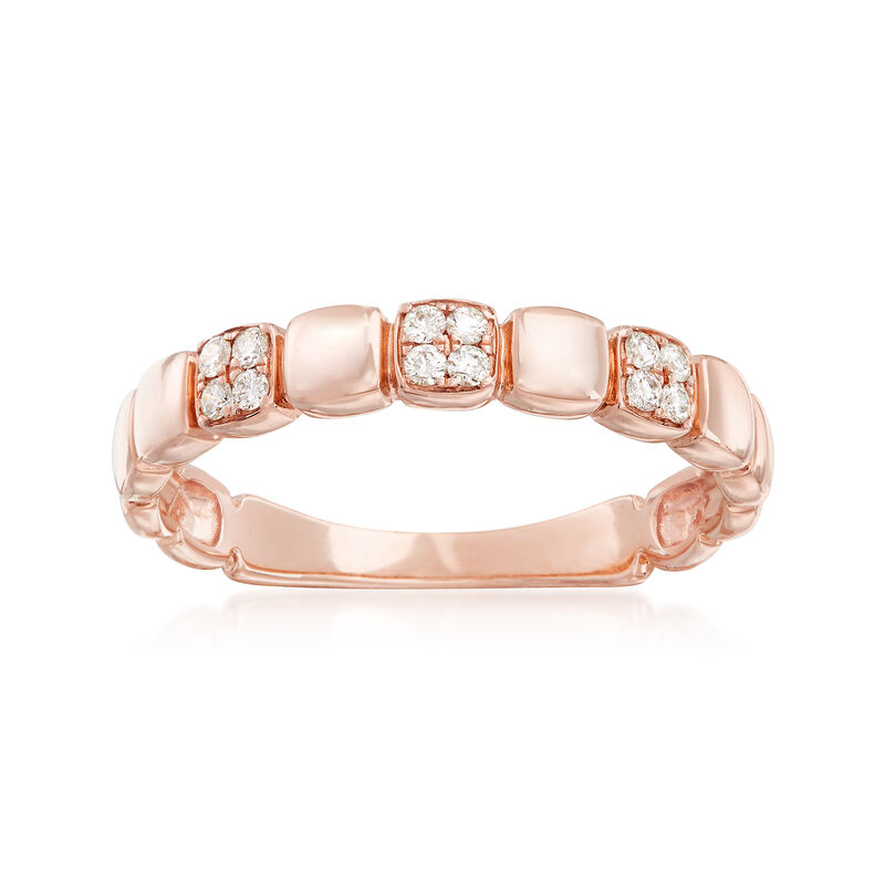 .10 ct. t.w. Diamond Square Station Ring in 14kt Rose Gold image number 0