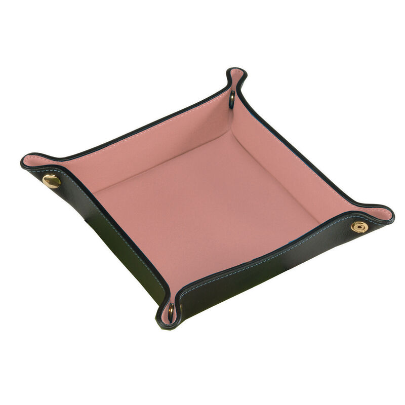 Royce Black/Blush Pink Leather Valet Tray image number 0