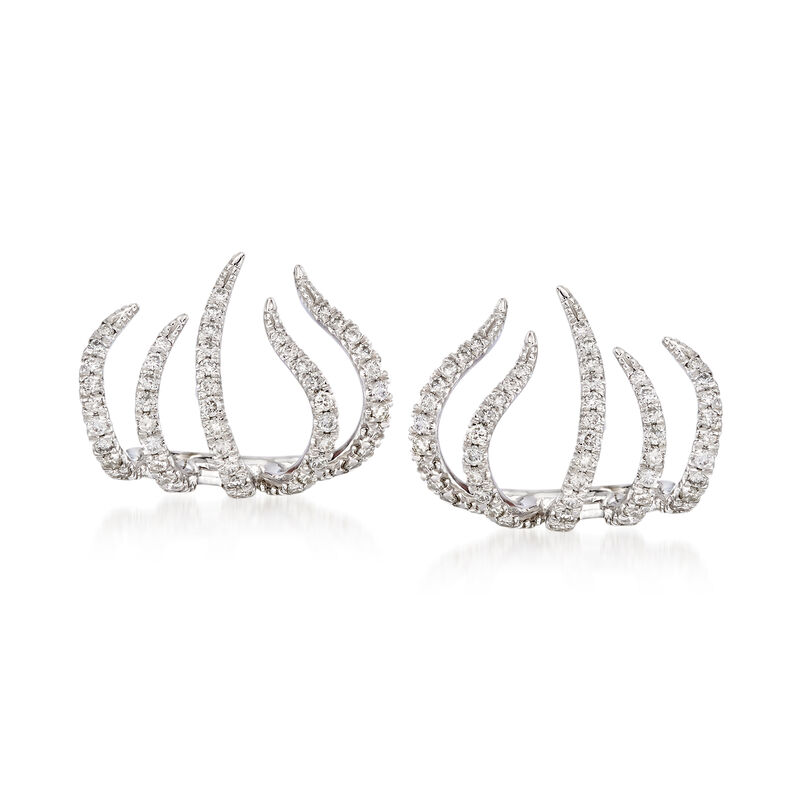 Gabriel Designs .59 ct. t.w. Diamond Spray Earrings in 14kt White Gold image number 0