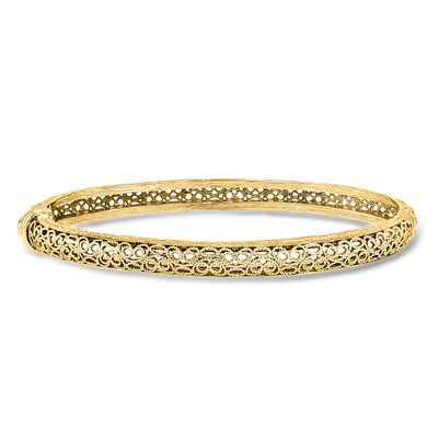 18kt Gold Over Sterling Filigree Bangle Bracelet