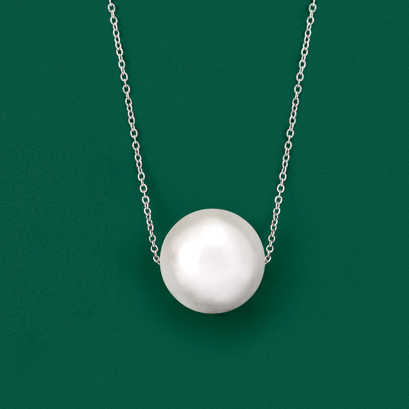 16mm Shell Pearl Necklace in Sterling Silver image number 4