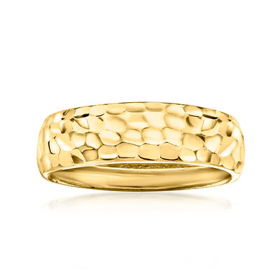 10kt Yellow Gold Groove-Pattern Ring