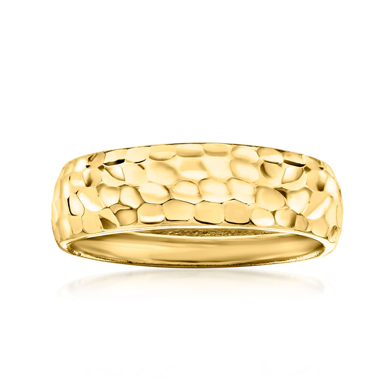 10kt Yellow Gold Groove-Pattern Ring image number 0