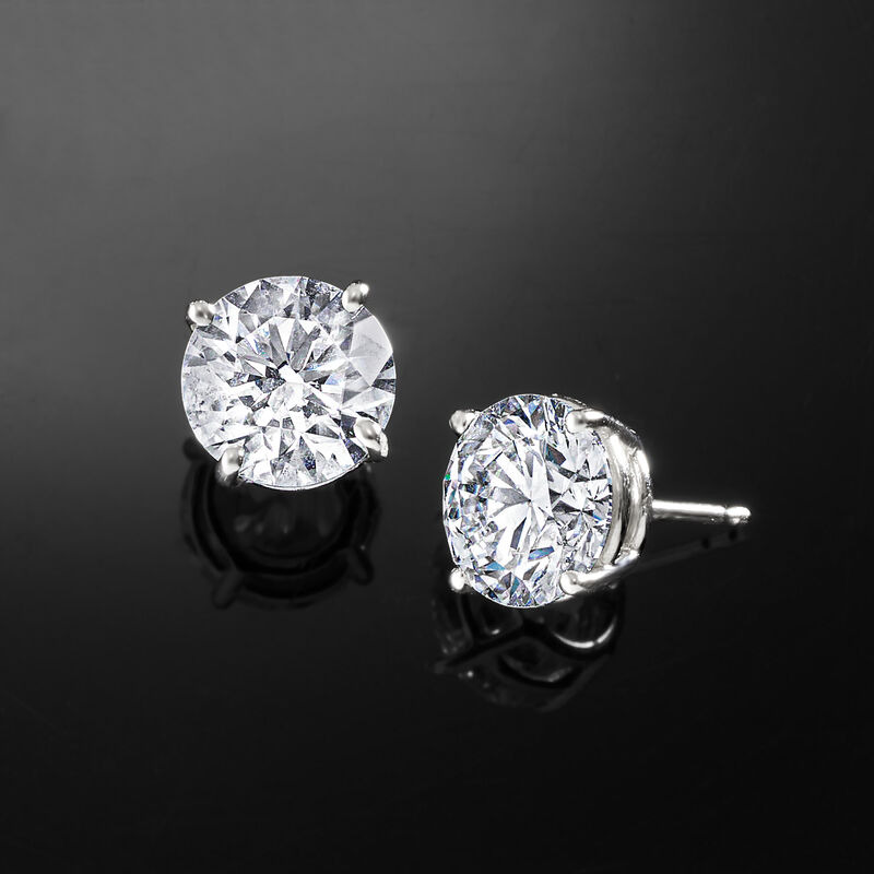 4.00 ct. t.w. Lab-Grown Diamond Stud Earrings in 14kt White Gold  image number 2