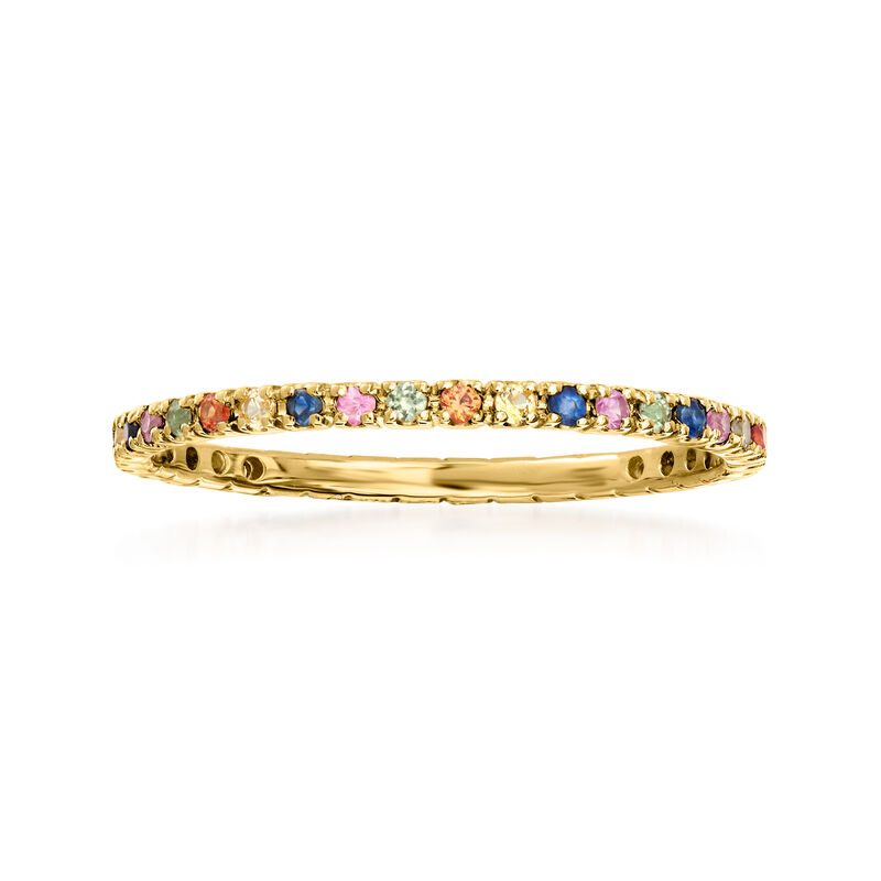 .38 ct. t.w. Multicolored Sapphire Eternity Band in 14kt Yellow Gold image number 0