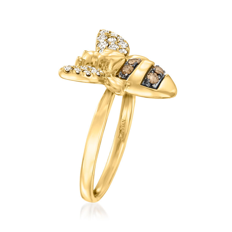 Le Vian .53 ct. t.w. Nude and Chocolate Diamond Bumblebee Ring in 14kt Honey Gold. Size 7 image number 2