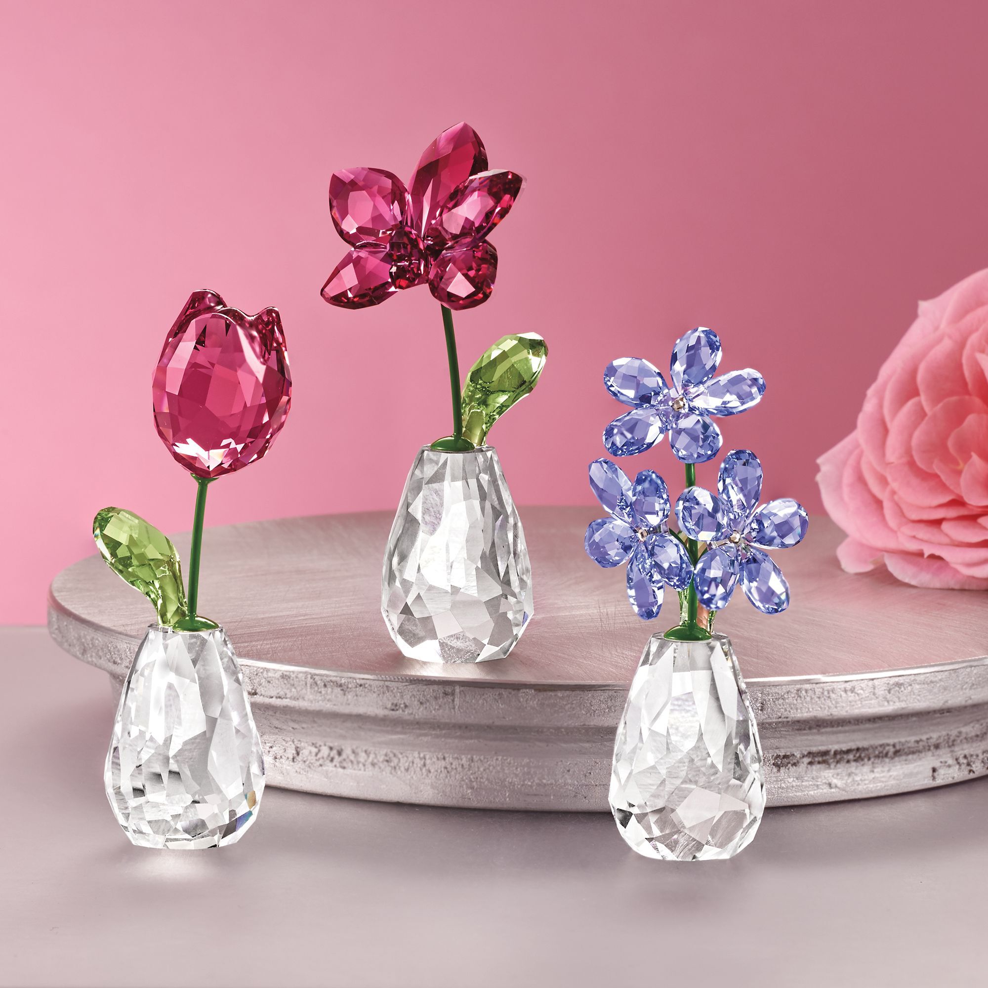 スワロフスキー swarovski フラワードリーム　チューリップ ローズ Swarovski Flower Dreams Pink Tulip
