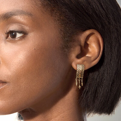 C. 1980 Vintage 14kt Yellow Gold Fancy Drop Earrings