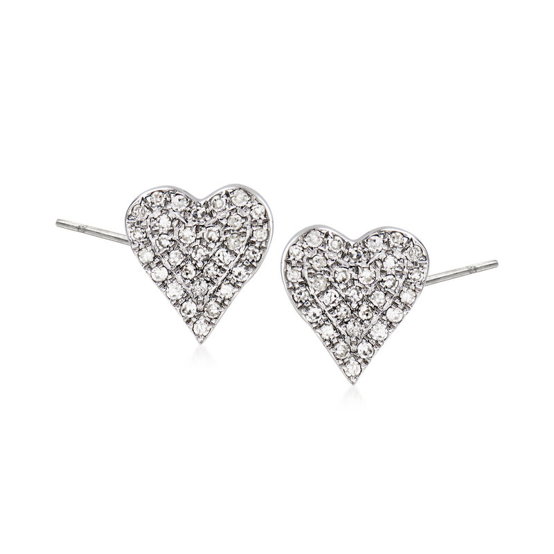 .20 ct. t.w. Diamond Heart Earrings in 14kt White Gold image number 0