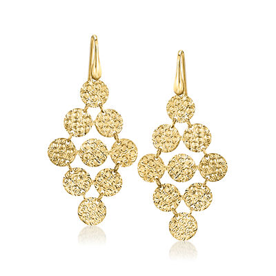 Italian 18kt Gold Over Sterling Circle-Link Drop Earrings