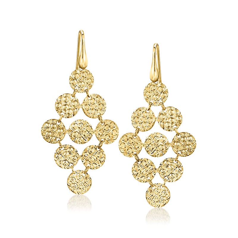 Italian 18kt Gold Over Sterling Circle-Link Drop Earrings  image number 0