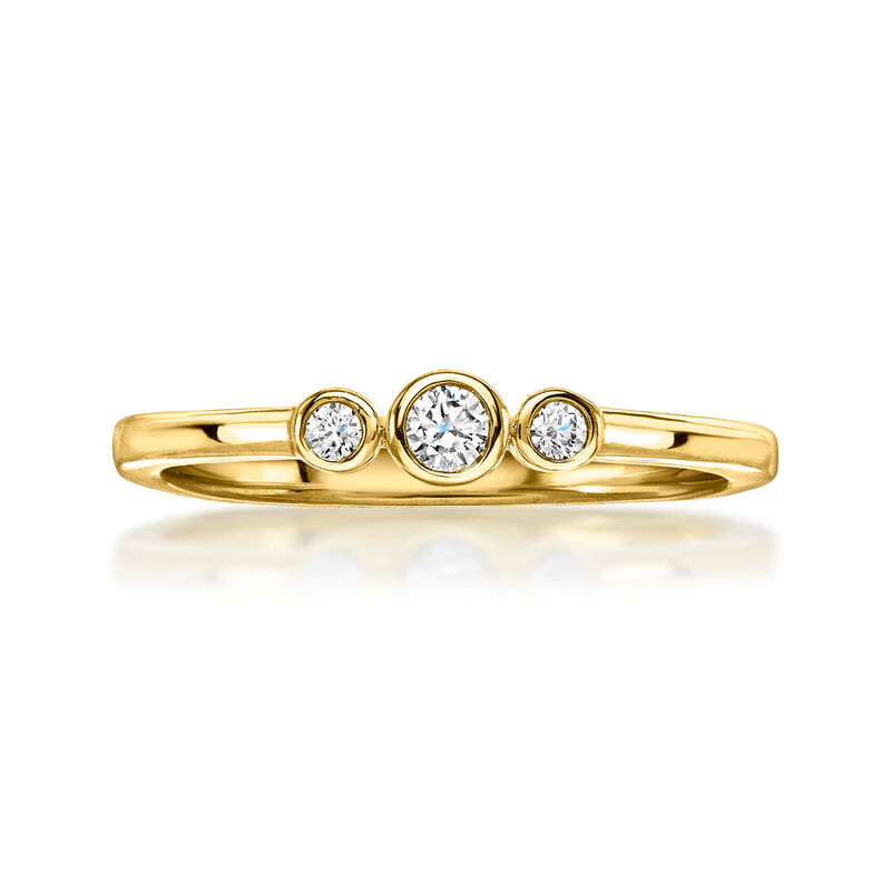 .10 ct. t.w. Bezel-Set Lab-Grown Diamond Ring in 18kt Gold Over Sterling image number 0