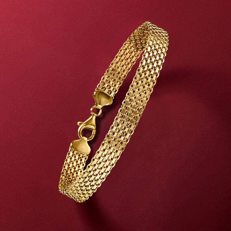 18kt Gold Over Sterling Bismark-Link Bracelet image number 7