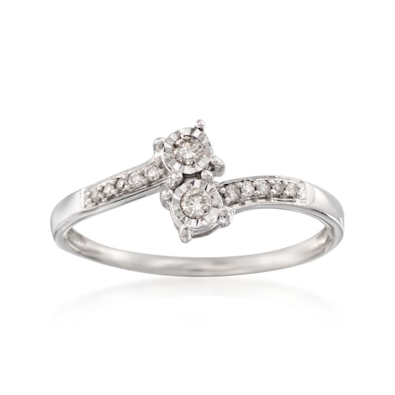 .11 ct. t.w. Diamond Two-Stone Ring in Sterling Silver image number 0
