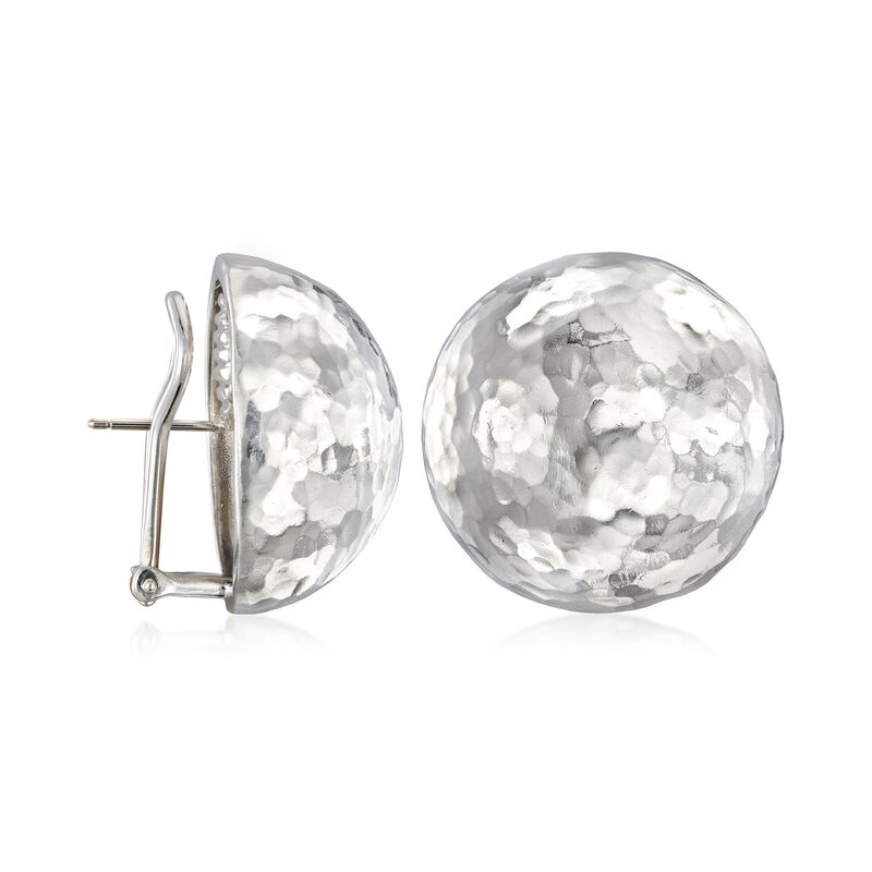 C. 2000 Vintage Tiffany Jewelry &quot;Paloma Picasso&quot; Sterling Silver Hammered and Polished Dome Earrings image number 2