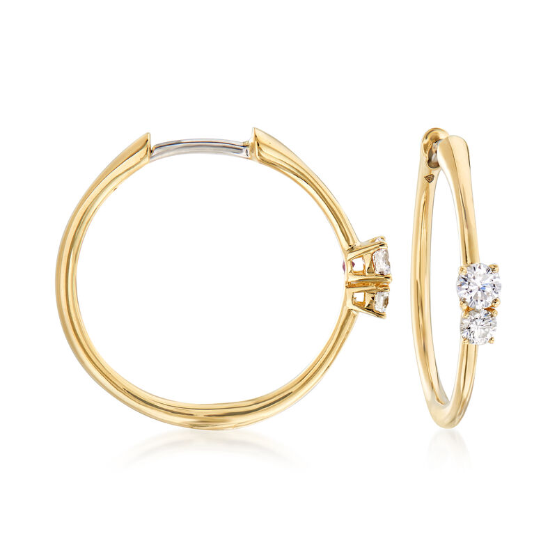 Roberto Coin .35 ct. t.w. Diamond Hoop Earrings in 18kt Yellow Gold image number 0