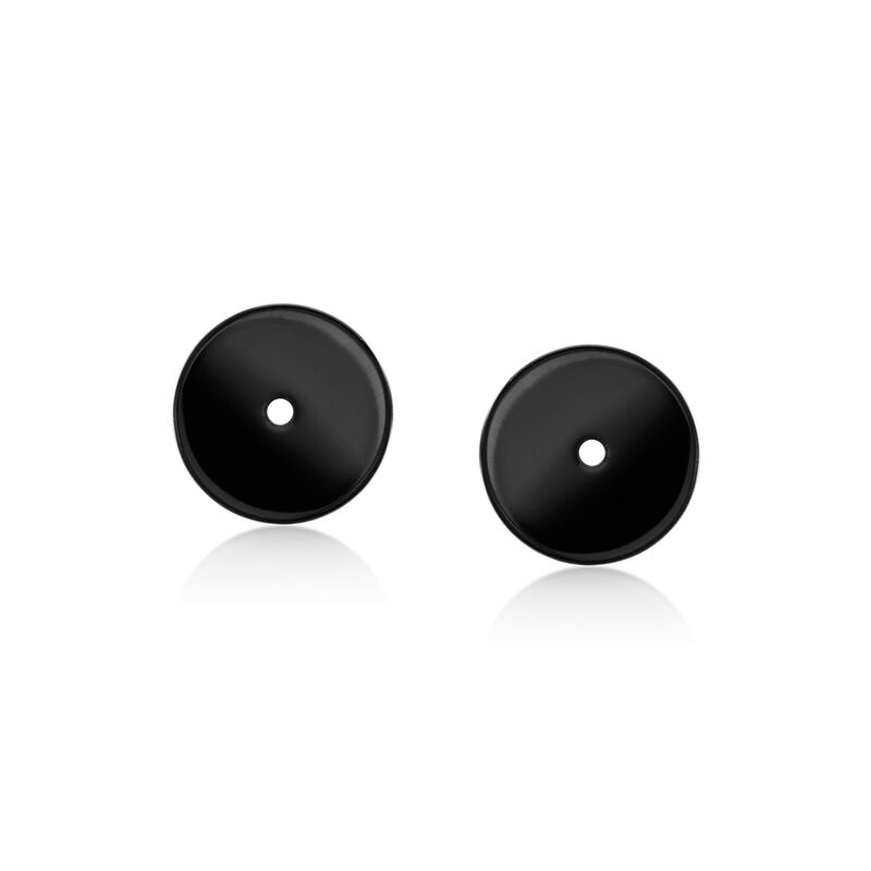 Onyx, Mother-of-Pearl and 10kt Yellow Gold Jewelry Set: Heart Stud Earrings with Two Pairs of Interchangeable Discs  image number 5