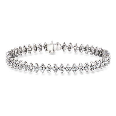 C. 1990 Vintage 4.50 ct. t.w. Diamond Marquise-Shaped Station Bracelet in 18kt White Gold