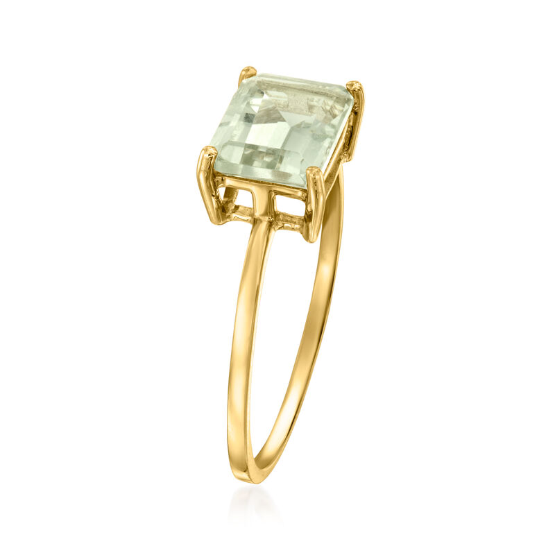 .50 Carat Prasiolite Ring in 14kt Yellow Gold. Size 8 image number 2