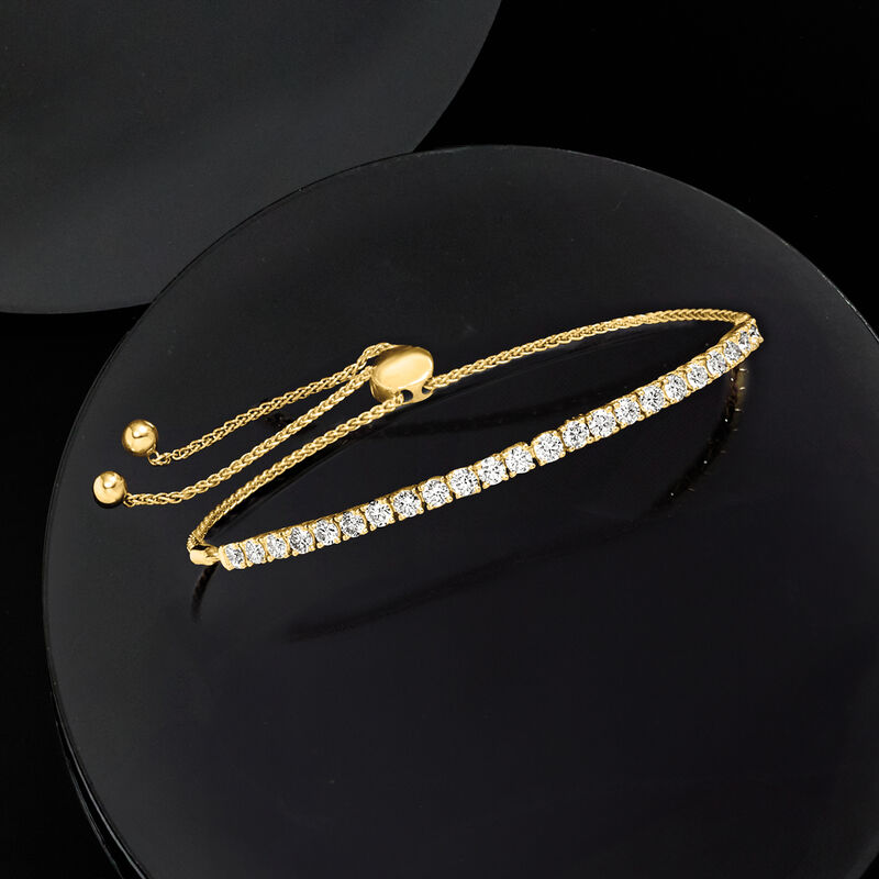 2.00 ct. t.w. Lab-Grown Diamond Bolo Bracelet in 18kt Gold Over Sterling  image number 3