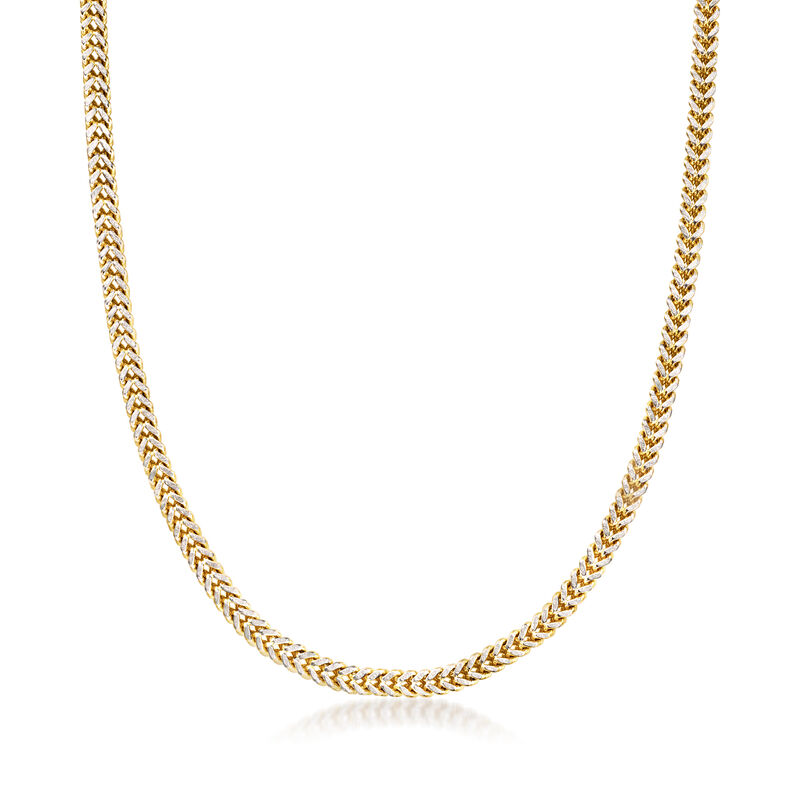 C. 1990 Vintage 14kt Two-Tone Gold Fancy-Chain Necklace. 22" image number 0