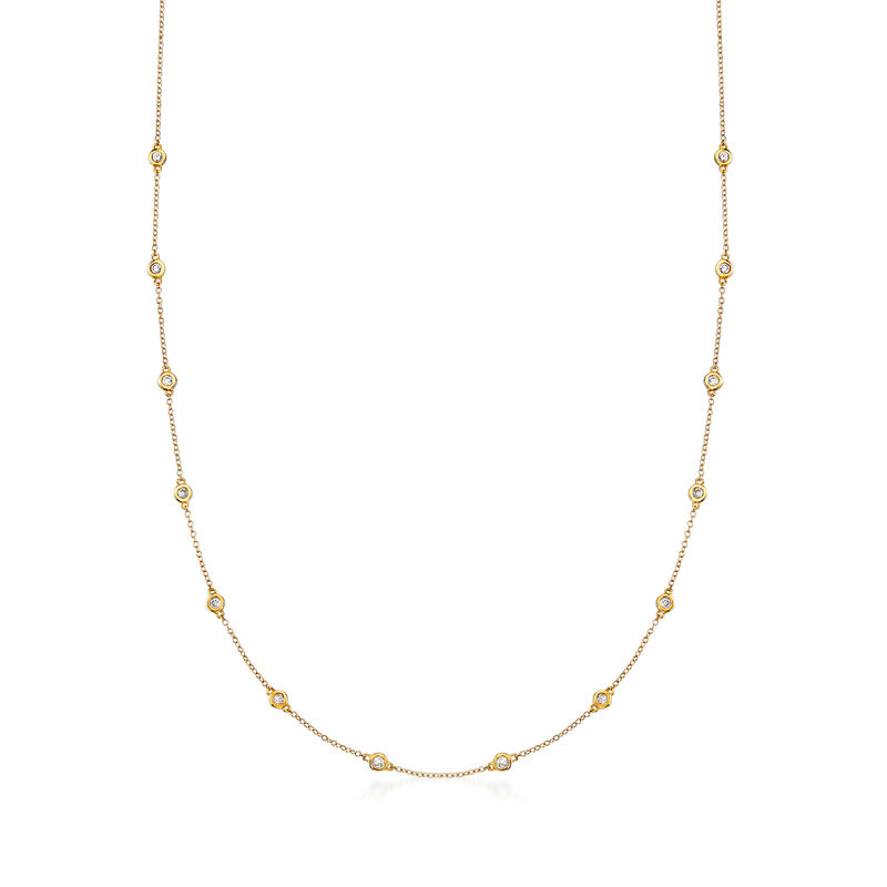 .50 ct. t.w. Bezel-Set Diamond Station Necklace in 14kt Yellow Gold image number 0