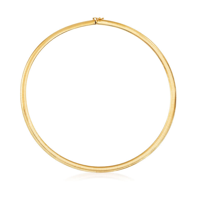 Italian 6mm 14kt Yellow Gold Omega Necklace. 16"
