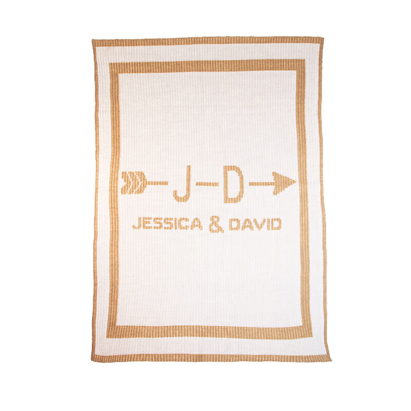 Butterscotch Blankees Personalized Cupid's Arrow Couple's Blanket image number 0