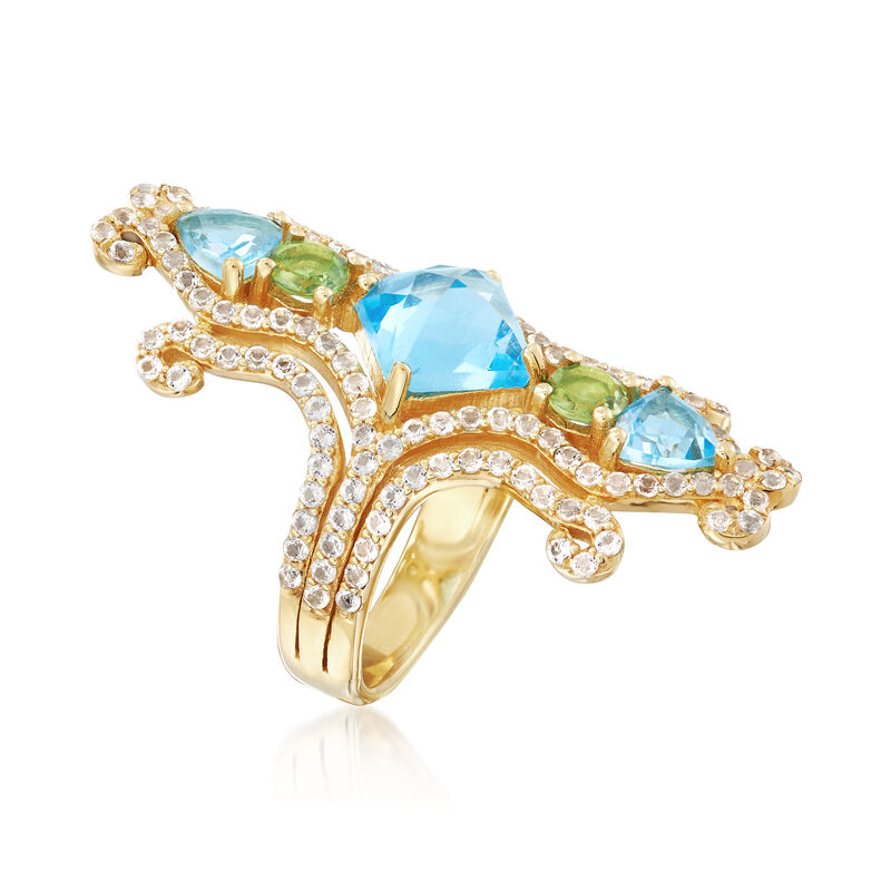 5.90 ct. t.w. Multi-Stone Ring in    18kt Yellow Gold Over Sterling Silver image number 2