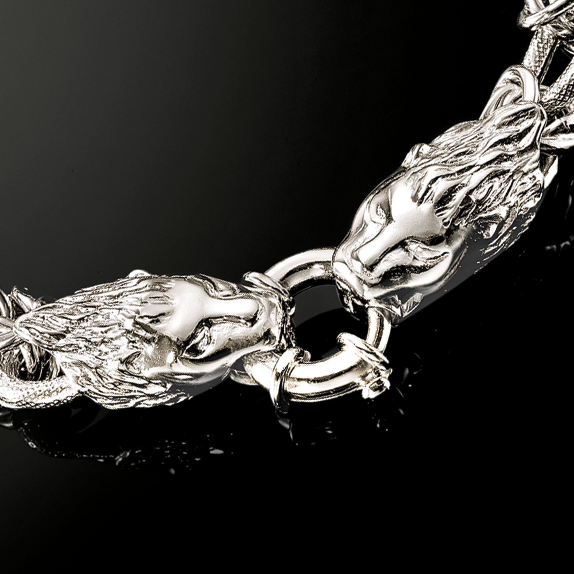 Italian Sterling Silver Byzantine and Oval Link Necklace