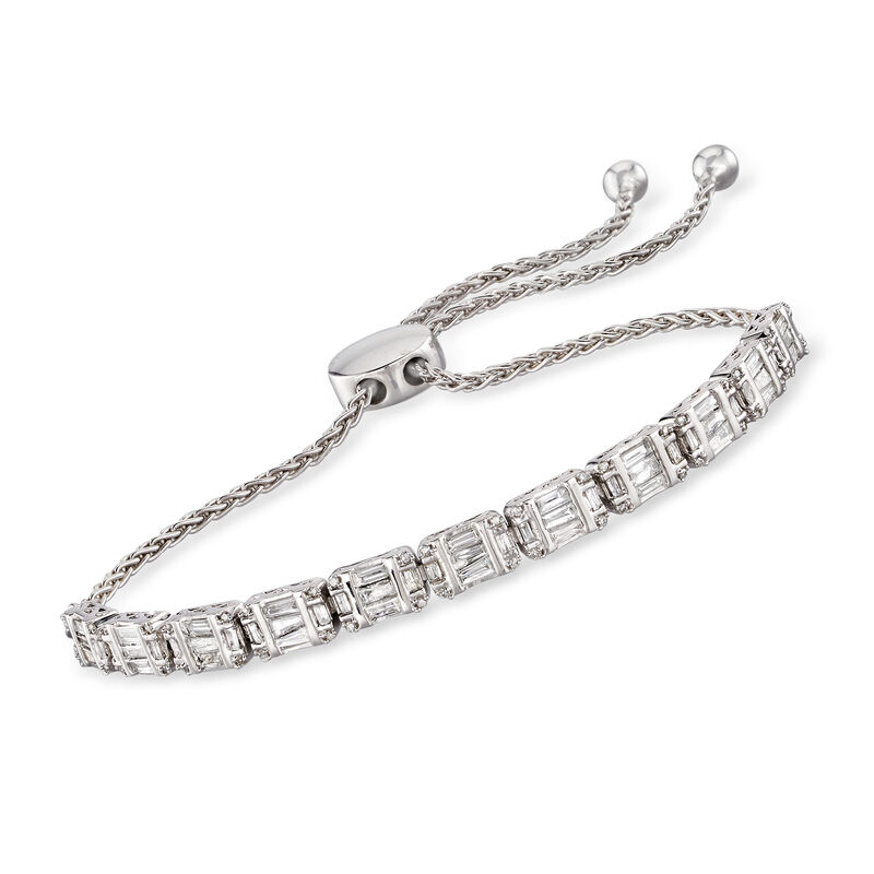 1.00 ct. t.w. Diamond Bolo Bracelet in Sterling Silver image number 0