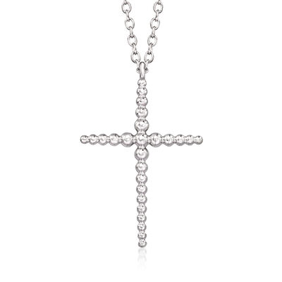 Gabriel Designs Sterling Silver Beaded Cross Necklace