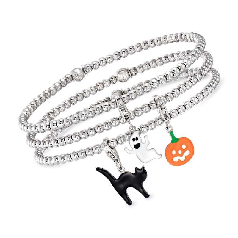 Italian Sterling Silver and Multicolored Enamel Jewelry Set: Three