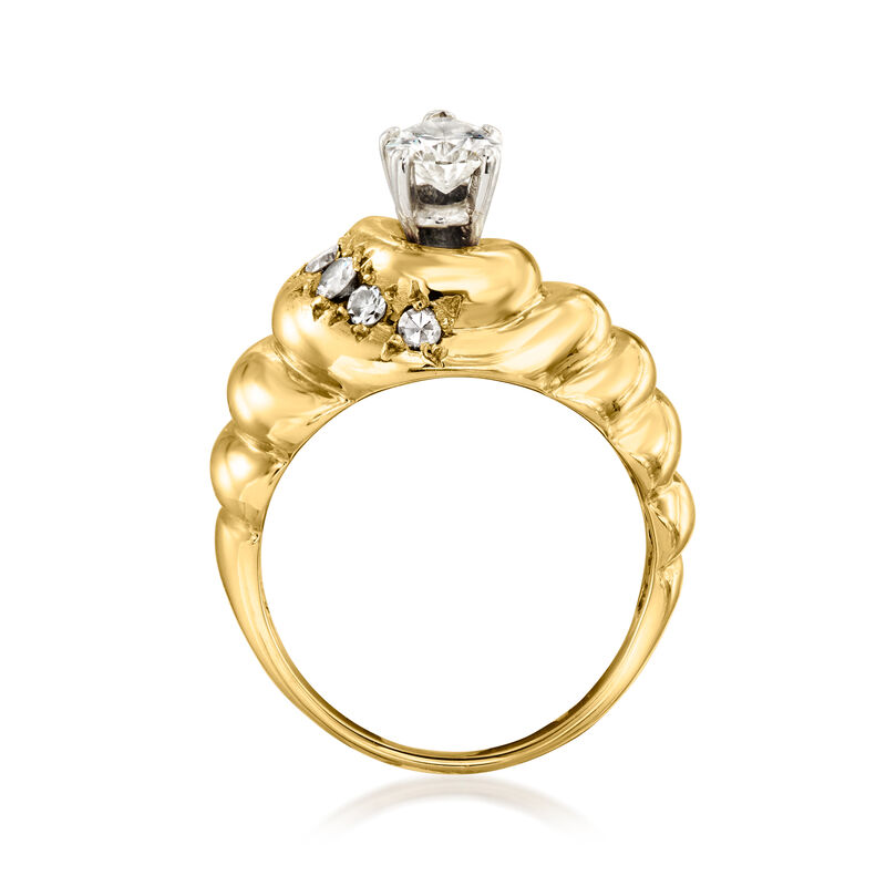 C. 1980 Vintage 1.00 ct. t.w. Diamond Ring in 14kt Yellow Gold image number 3