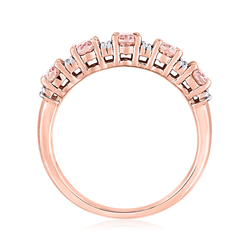 1.00 ct. t.w. Morganite and .16 ct. t.w. Diamond Ring in 14kt Rose Gold image number 2
