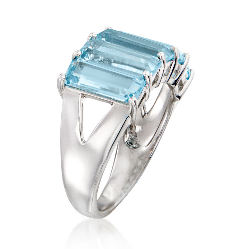 6.25 ct. t.w. Sky Blue Topaz Baguette Ring in Sterling Silver image number 2
