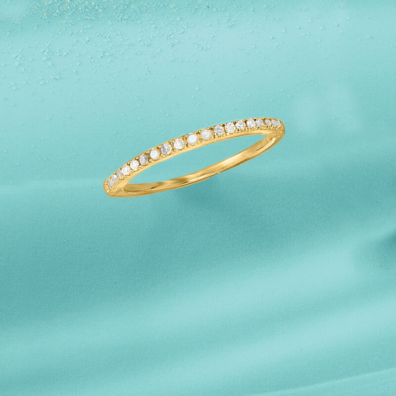 .15 ct. t.w. Diamond Ring in 18kt Gold Over Sterling image number 3