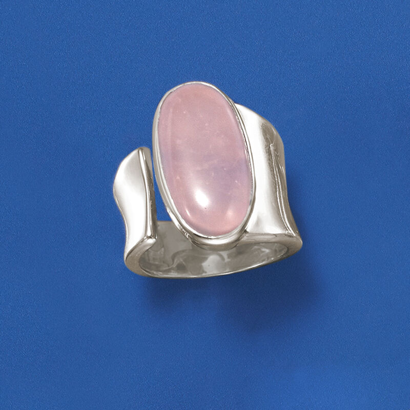 16.00 Carat Rose Quartz Wrap Ring in Sterling Silver image number 4