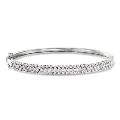 .75 ct. t.w. Diamond Bangle Bracelet in Sterling Silver