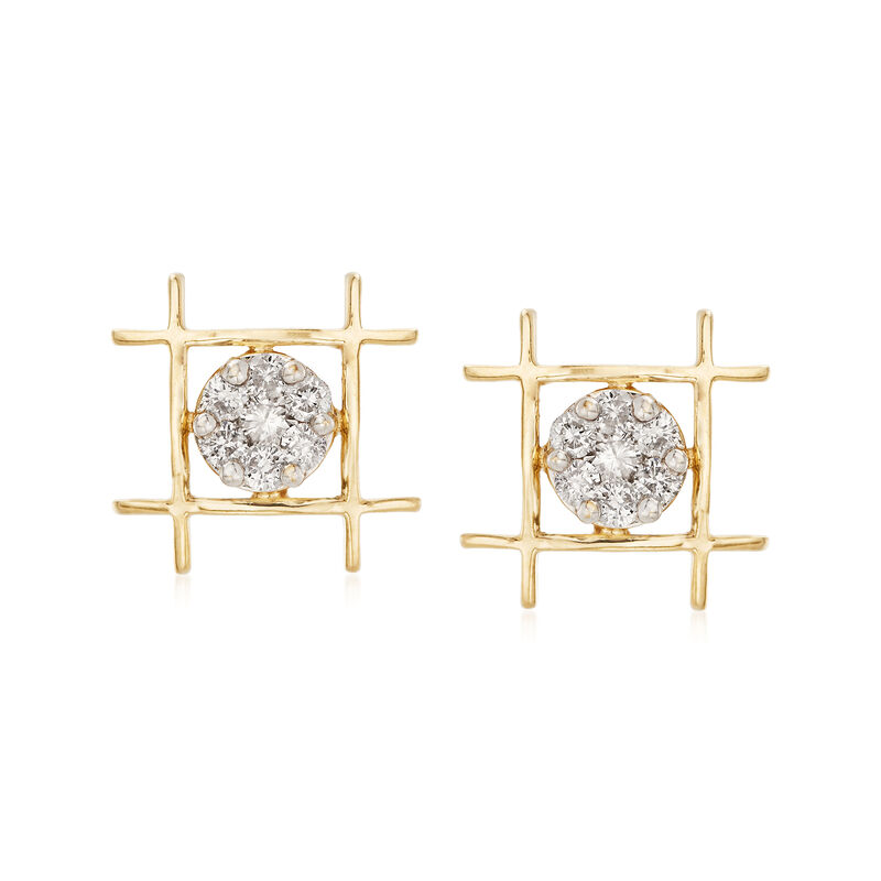 .57 ct. t.w. Diamond Illusion Earrings in 14kt Yellow Gold image number 0