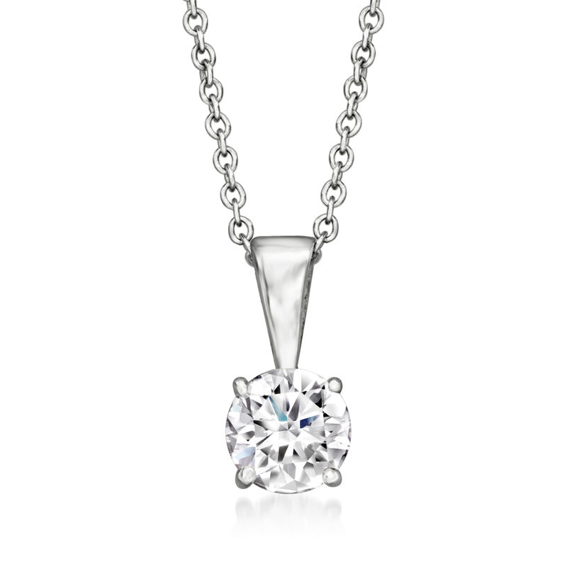 .50 Carat Lab-Grown Diamond Solitaire Necklace in 14kt White Gold image number 0