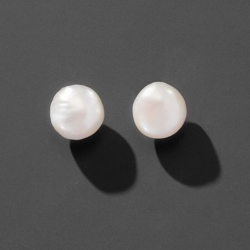 12-13mm Cultured Baroque Pearl Earrings in 14kt Yellow Gold  image number 5