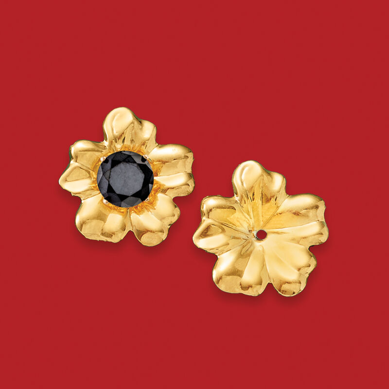 14kt Yellow Gold Flower Petal Earring Jackets image number 4