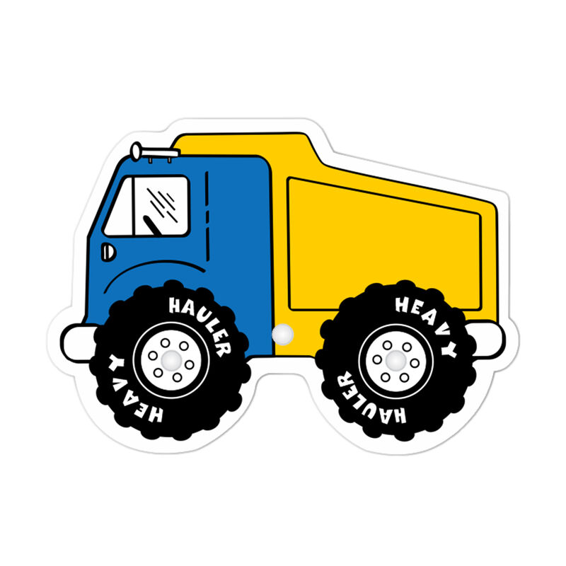 Child's Personalized White Wood Dump Truck Large-Peg Coat Hook image number 0