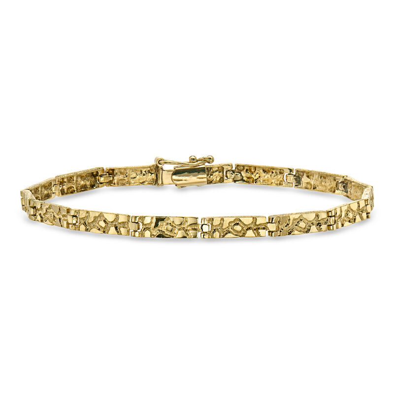 C. 1980 Vintage 14kt Yellow Gold Patterned Bracelet. 6.5" image number 0