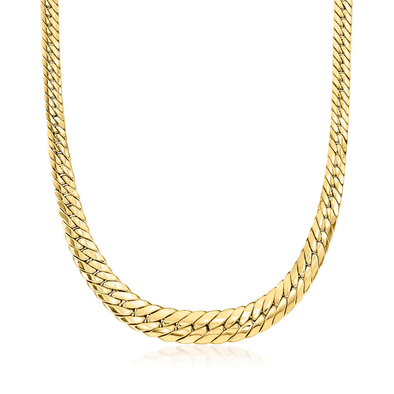 Italian 14kt Yellow Gold Graduated Cuban-Link Necklace image number 0