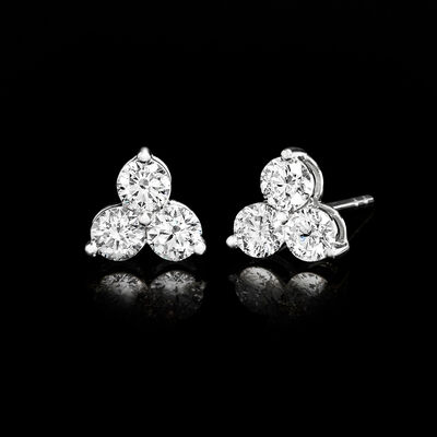 1.00 ct. t.w. Lab-Grown Diamond Trio Earrings in 14kt White Gold