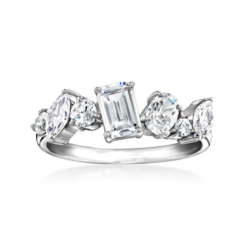 1.20 ct. t.w. Multi-Shaped CZ Ring in Sterling Silver image number 0