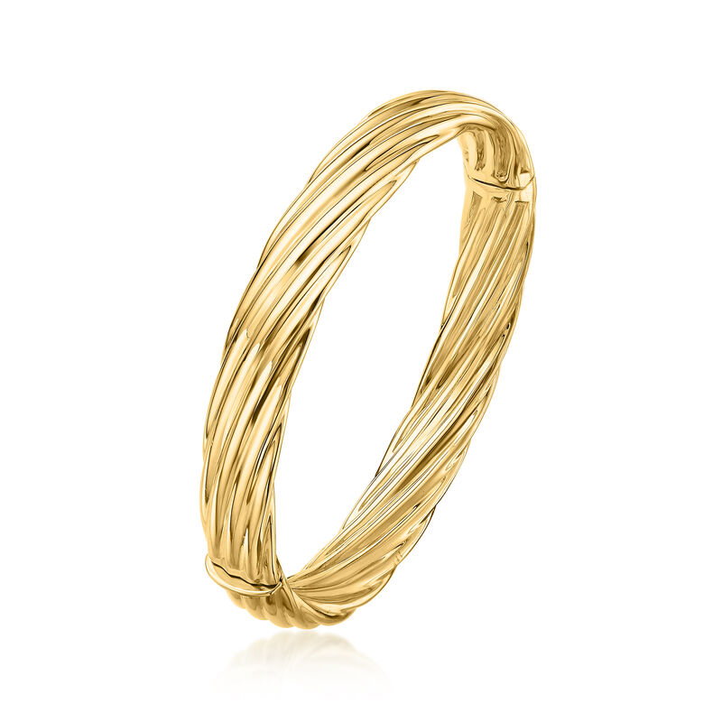 Italian 14kt Yellow Gold Twisted Bangle Bracelet. 7.5&quot; image number 1