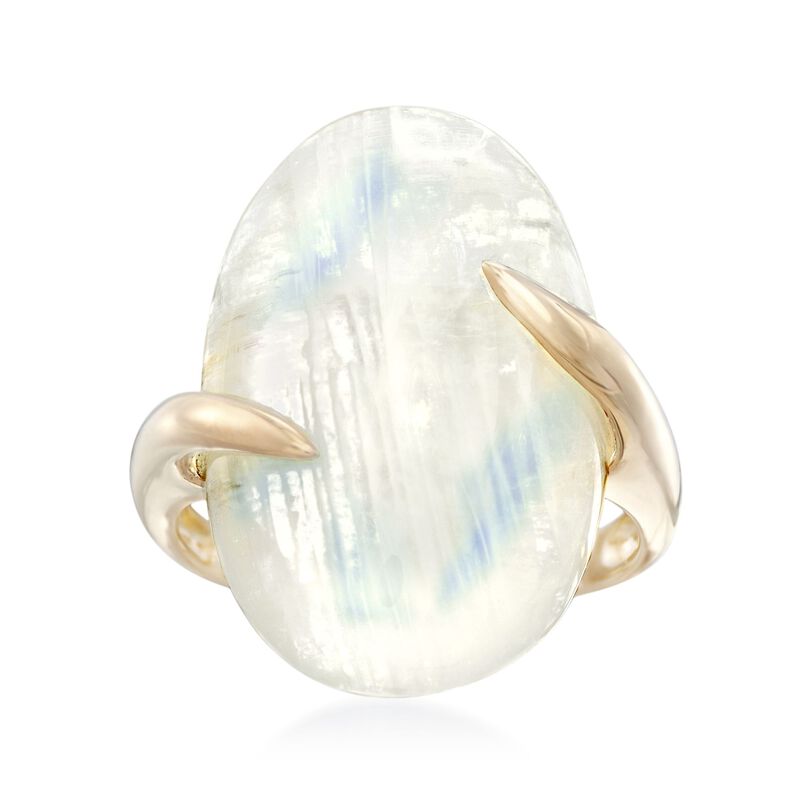 Moonstone Bypass Ring in 14kt Yellow Gold image number 0